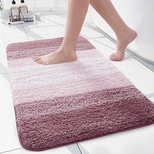 Miniatura 258 de Arotive - Tapetes de baño de microfibra, peludos, suaves, absorbentes, antideslizantes, gruesos, afelpados, se pueden lavar a máquina y secar