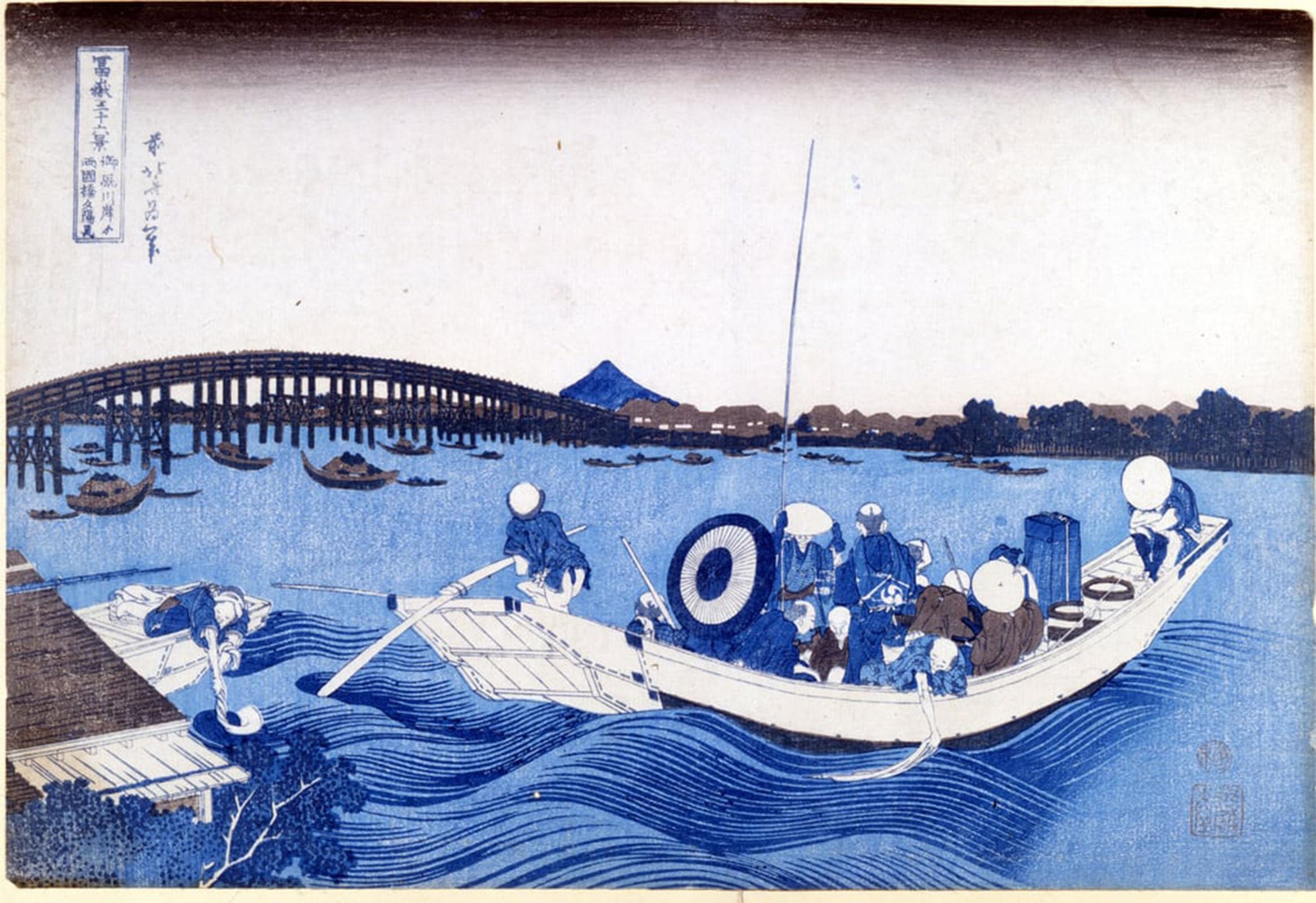 POSTERIIk Vintage Art Print Images Pictures Print Views of Mount Fuji by Katsushika Hokusai Modern Colour Posters for Office Home Decor 60x90cm