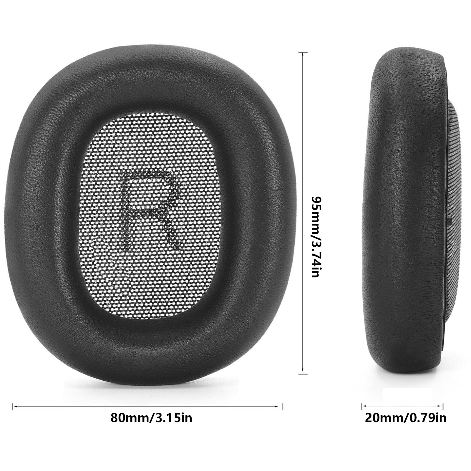 1 par de almohadillas de piel de oveja para los oídos, almohadillas de espuma viscoelástica para auriculares