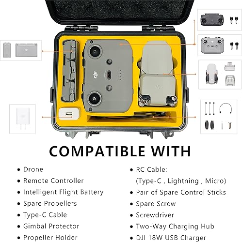 Miniatura 2 de Funda rígida impermeable para DJI Mini 2 compatible con DJI Mini2Mini  DJI Mini SE funda de transporte portátil compacta para Mavic Mini 2 Fly More