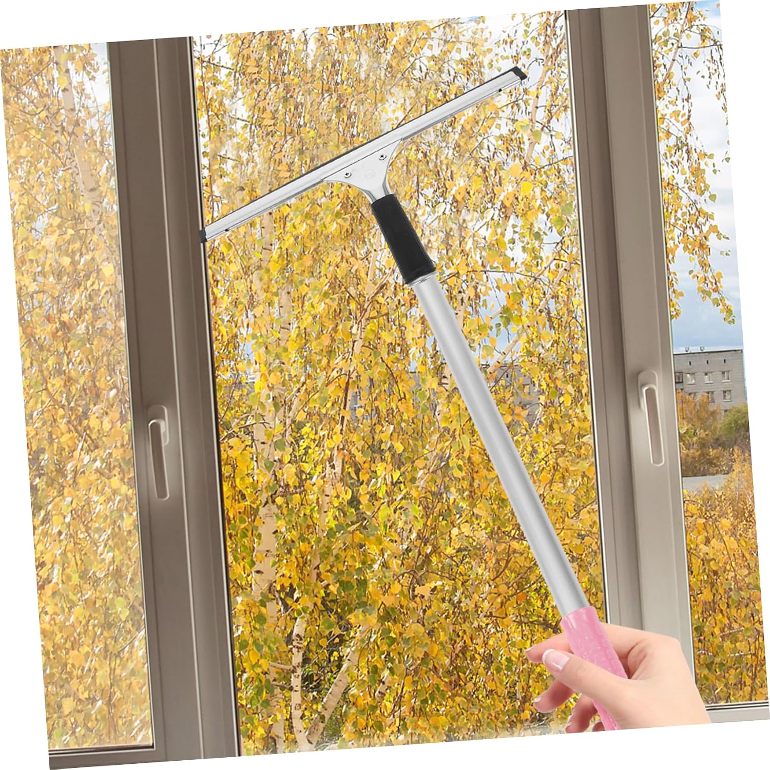 GALPADA Glass Cleaning Squeegee with Detachable Sleeve 12-Inch Window Washing Tool for Car Windshields Shower Doors and Home Use Sturdy and Efficient Cleaning Accessory