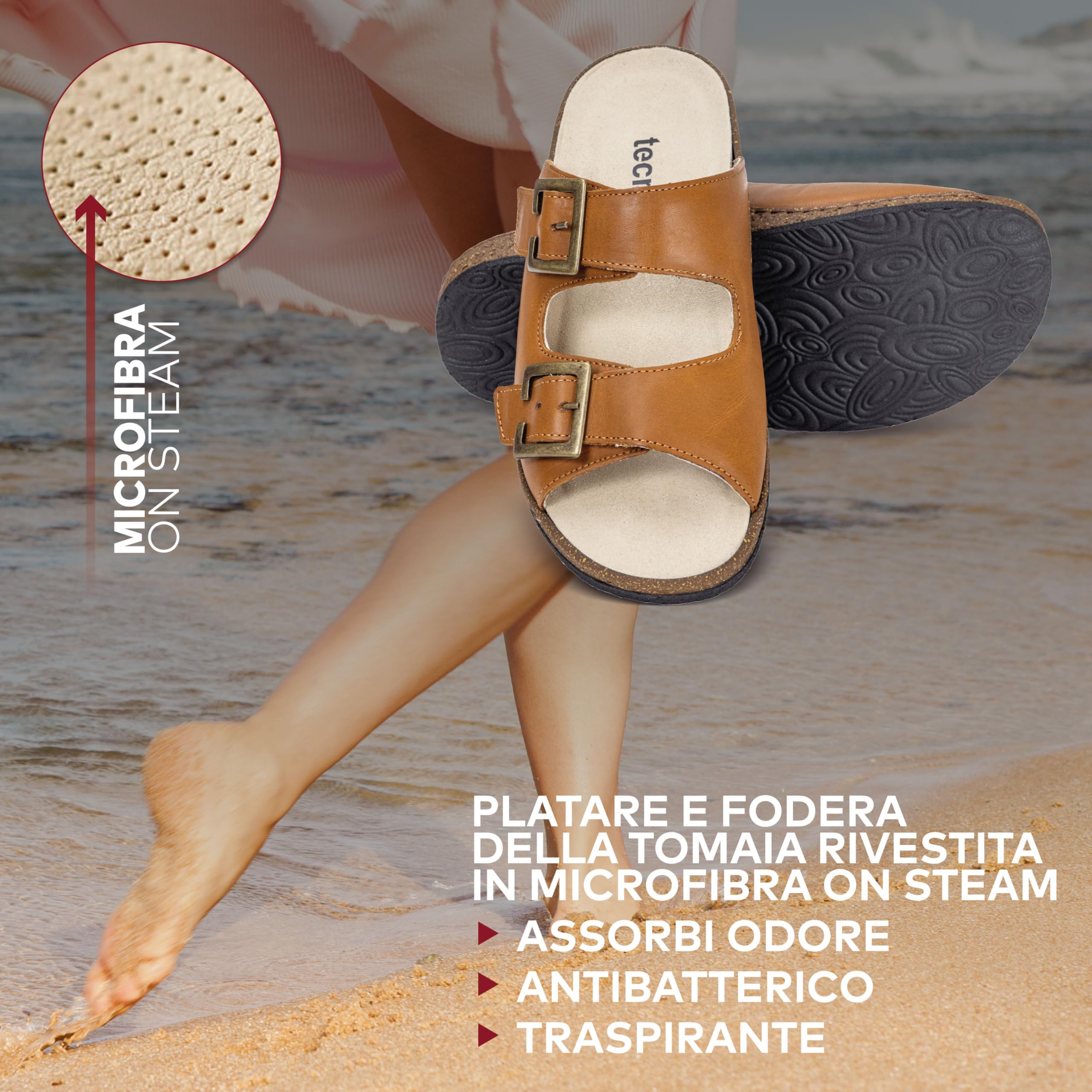 EXTRO STYLE - Ciabatte Ortopediche Donna Tecnica Adele - Traspiranti, Antibatteriche e Ipoallergeniche - Sandali con Plantare Estraibile e Suola Antiscivolo - Made in Italy