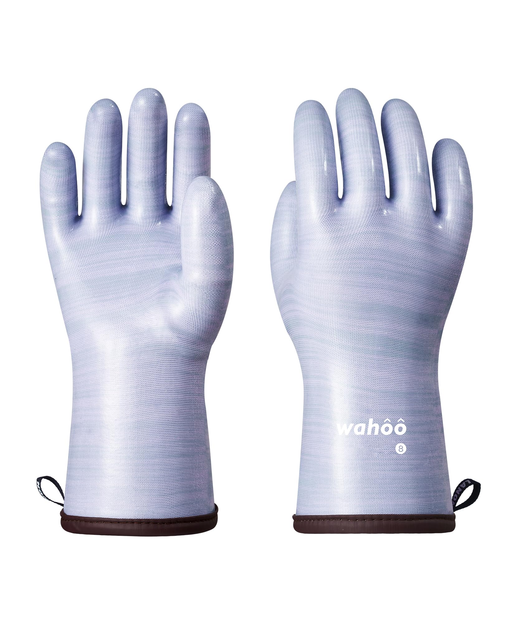 wahoo Flüssiges Silikon Hitzebeständige Grillhandschuhe, Lebensmittelecht Back- & Ofenhandschuhe, für Grillen, Backen, Kochen, Wasserdicht, Hitze- & Kältebeständig, Entspricht Norm EN407, 30CM, XXL/11