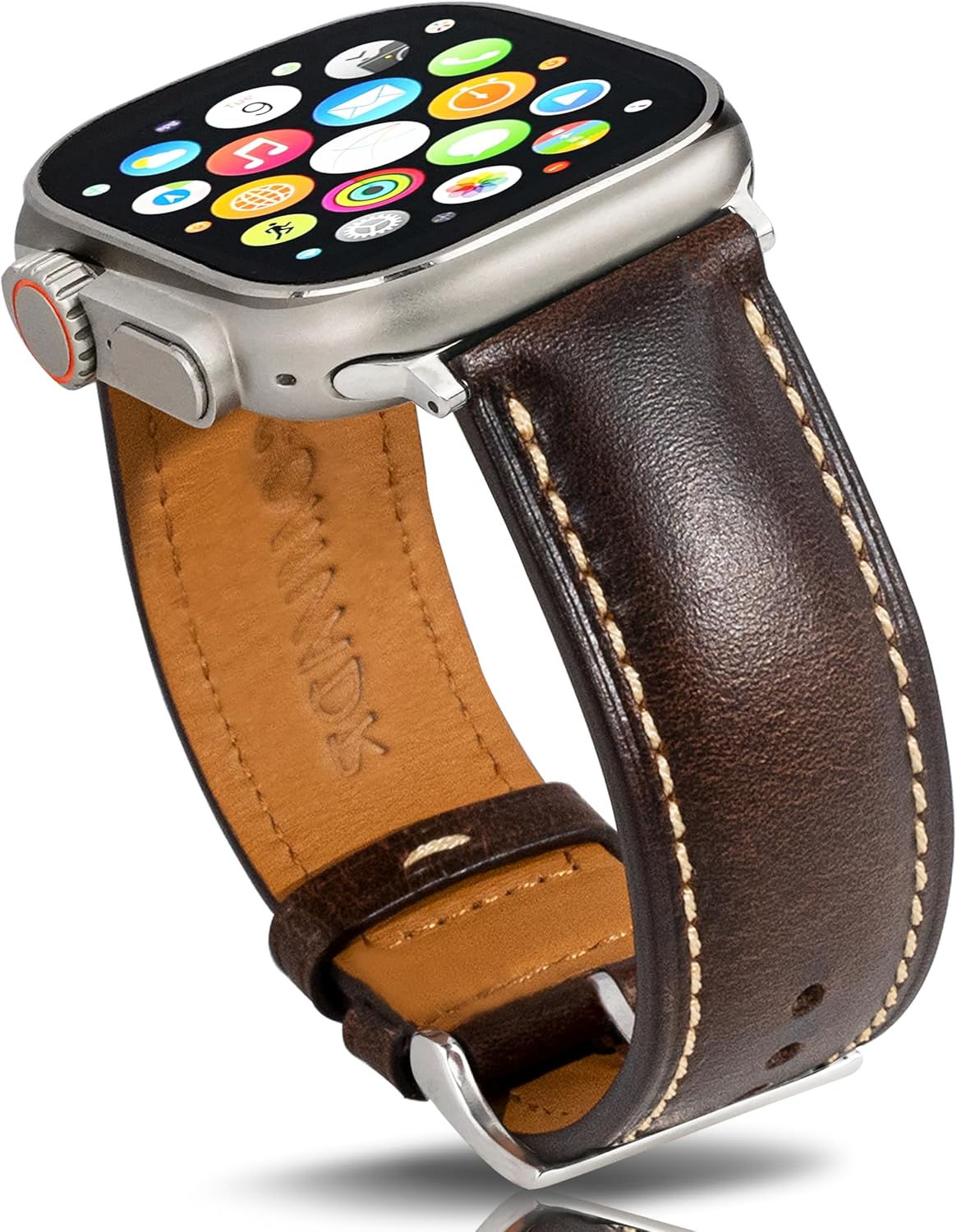 Vintage Leather Bands Compatible with Apple Watch Band 38mm 40mm 41mm 44mm 45mm 46mm 49mm,Wax Oil-tanned Leather Strap for Men Women iWatch Ultra 3/2/1 SE SE2 SE3 Series 11 10 9 8 7 6 5 4 3 2 1