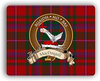 MacDougall Scottish Tartan Computer Mouse Pad (Crest and Tartan)