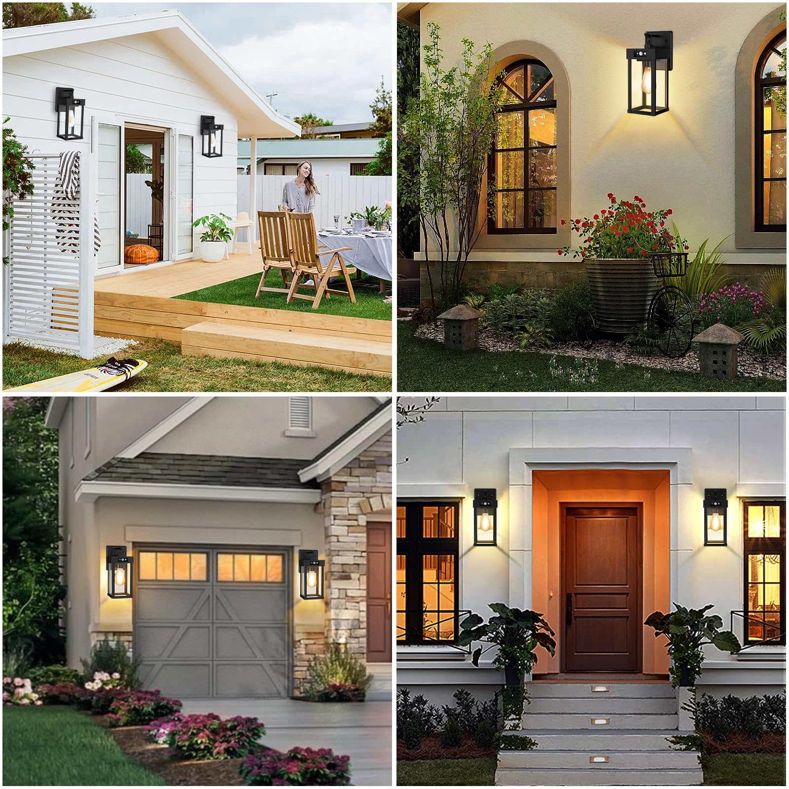 Snapklik.com : 2 Pack Outdoor Solar Wall Light Fixtures