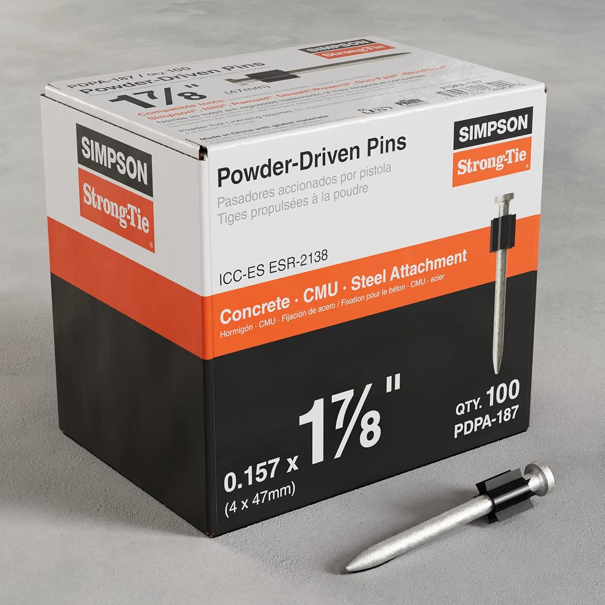 Simpson Strong Tie PDPA-187 1-7/8" por .157" de diámetro PDPA (100 por caja)