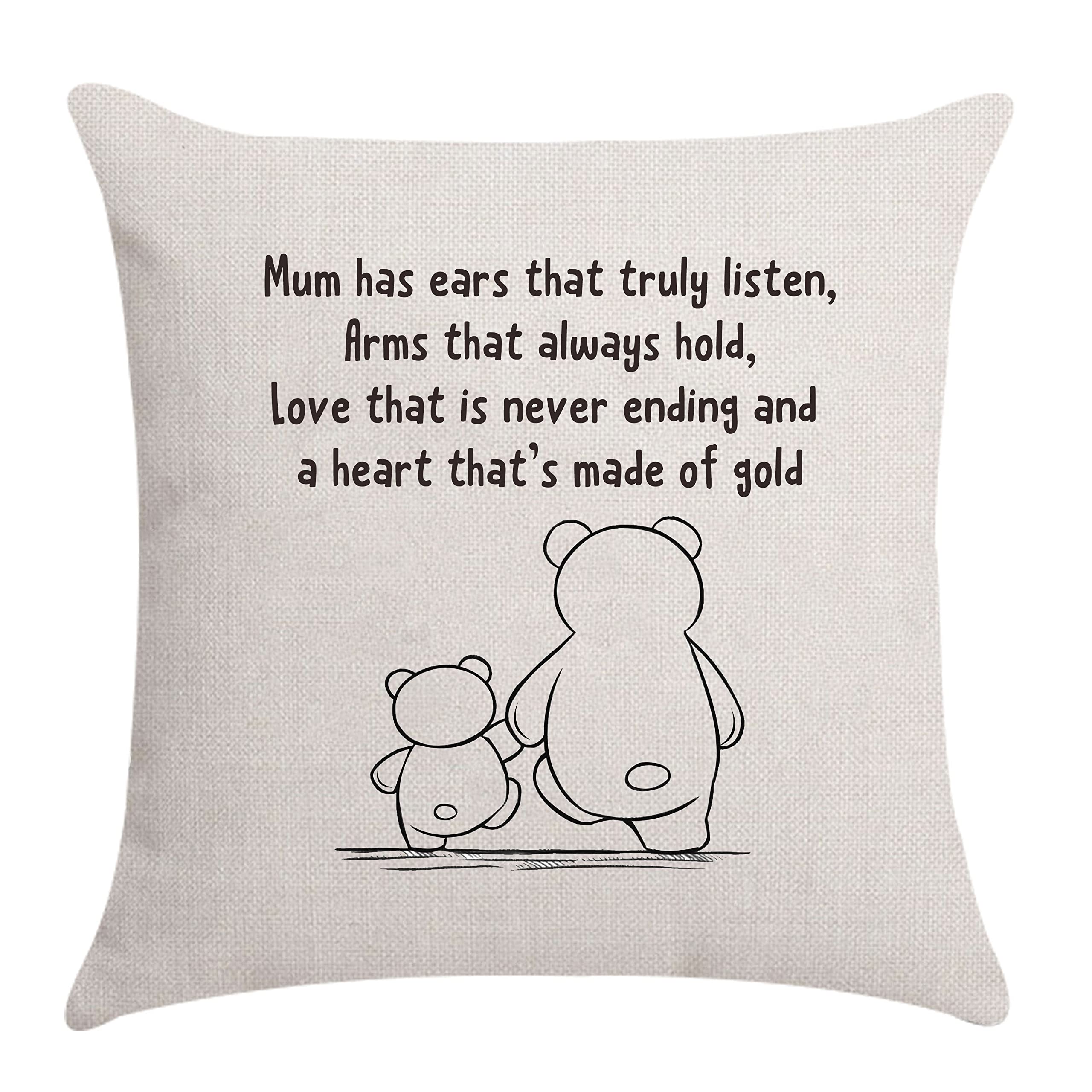 Mum Cushion Cover Throw Pillow - Mummy & Mom Gifts from Daughter & Son (Thank You for Being My Mum) — view 6