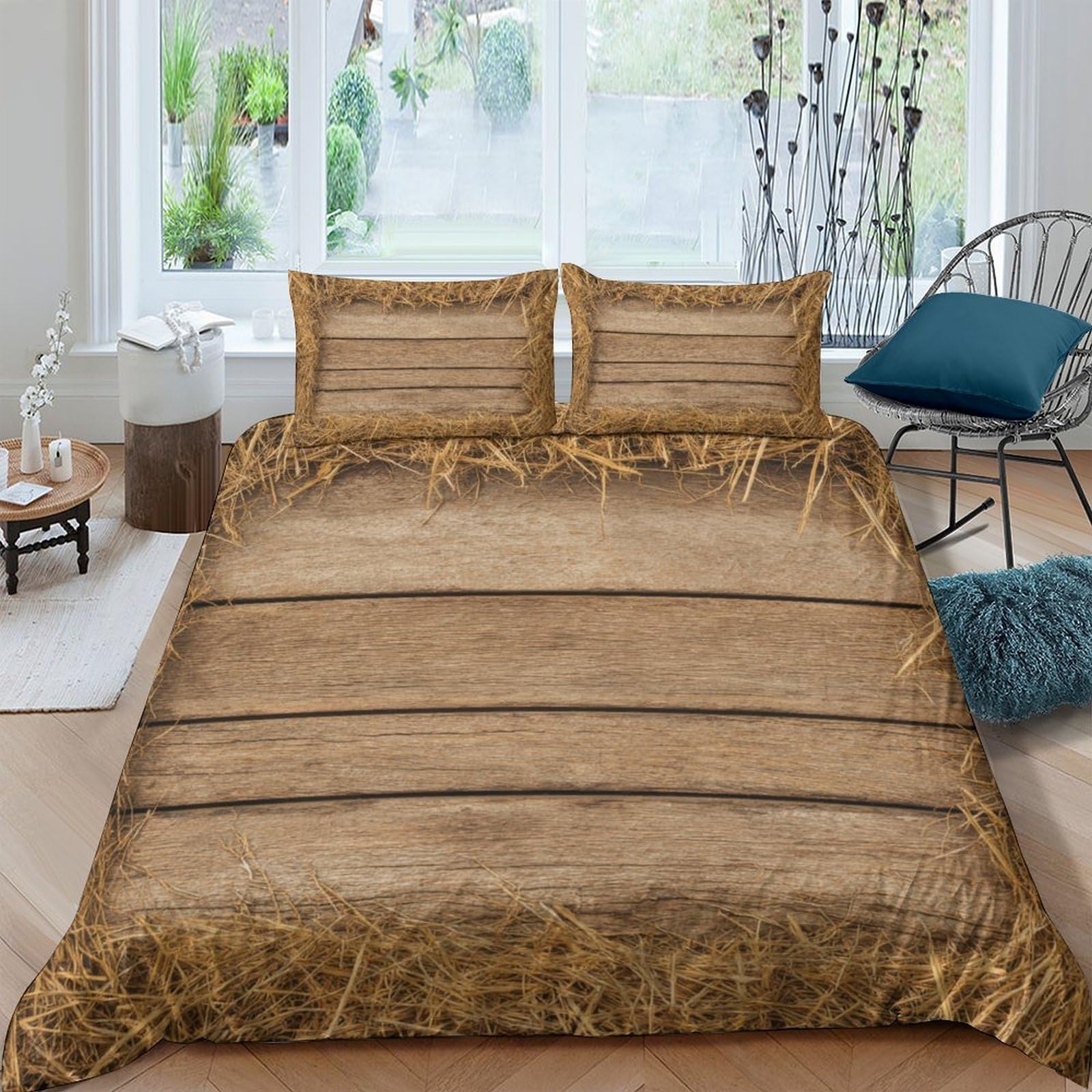 Ctjqhvkz Style-8 3D Printed Wood Grain Fitted Sheet Microfiber Soft Brown Texture Mattress Cover For Bedroom Dorm Guest Room Decor Single（135X200cm）