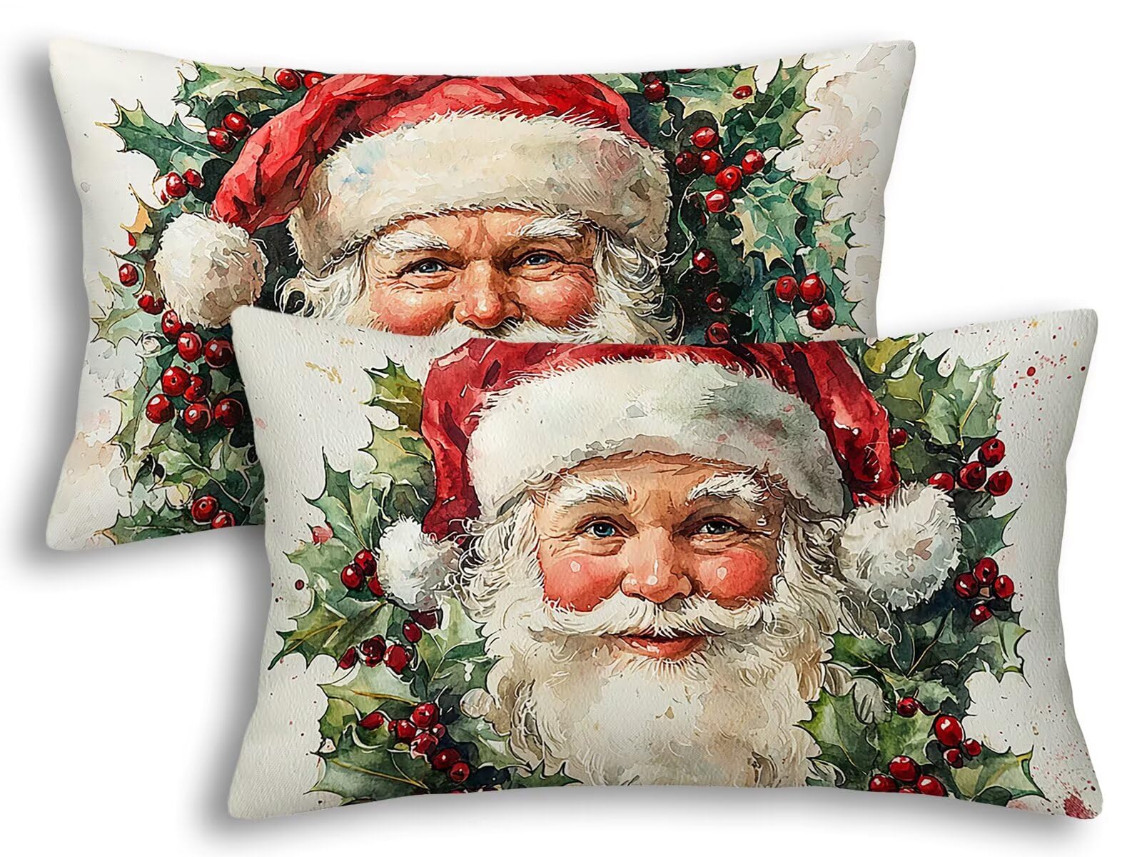 Taie oreiller 40x80 Noël lot de 2 housse coussin rectangulaire maison