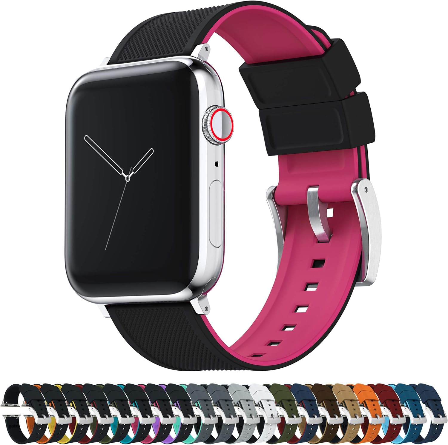 BARTON WATCH BANDS - Elite Silicone Watch Bands Compatible with Apple Watch Models - 1, 2, 3, 4, 5, 6, 7, 8, 9, 10, SE, Ultra & Ultra 2