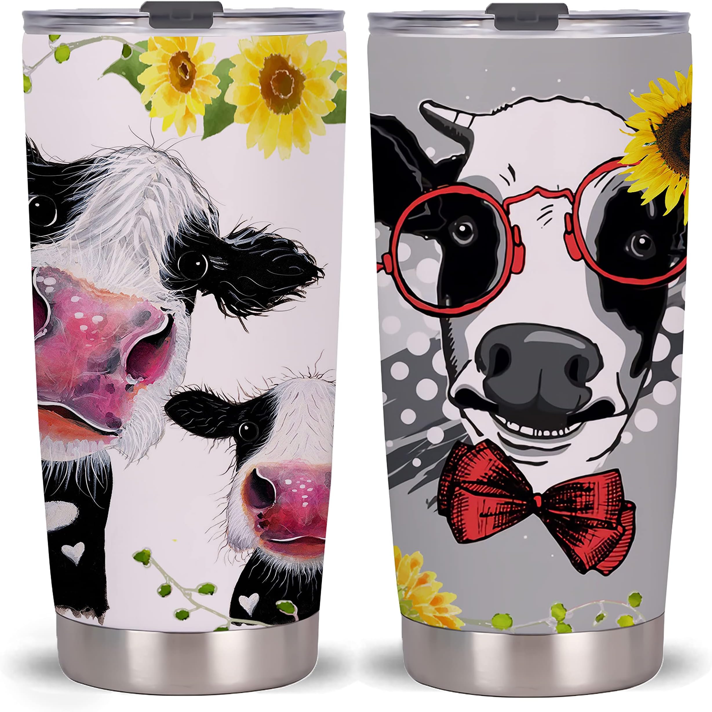 20oz Cows Tumbler -Stainless Steel Travel Mug With Lid And Straw ( Cows Tumbler )