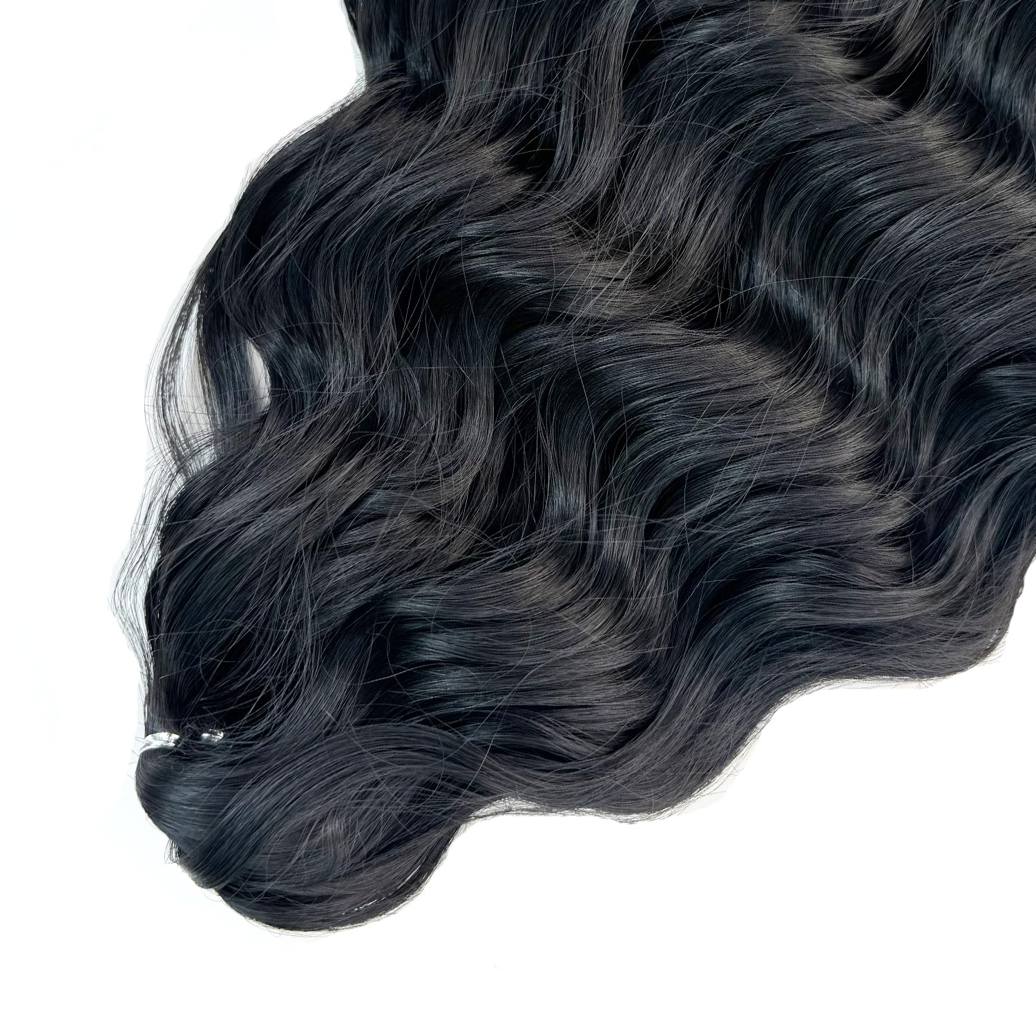 Loose Water Wave Crochet Hair 3Packs Ocean Wave Braiding Hair Deep Curly Twist for Women Synthetic Wavy Hair Extensions (Black 1B)