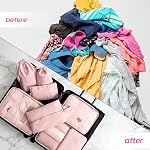 8 Set Compression Packing Cubes for Travel Organizer,Various Sizes Travel Bags,Convenient Travel Packing Organizer,Durable Bag Organizer Necessities for Carry On Luggage-Pink