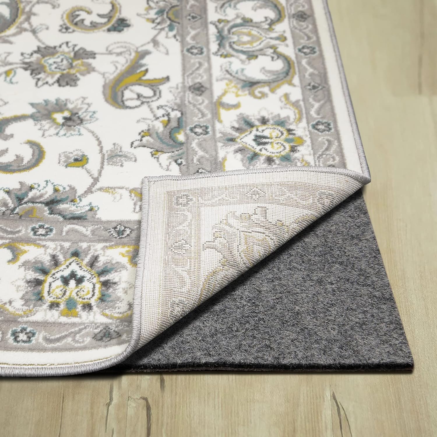 HEBE Non Slip Area Rug Pad 5 x 8 Ft, 1/4" LowProfile Felt