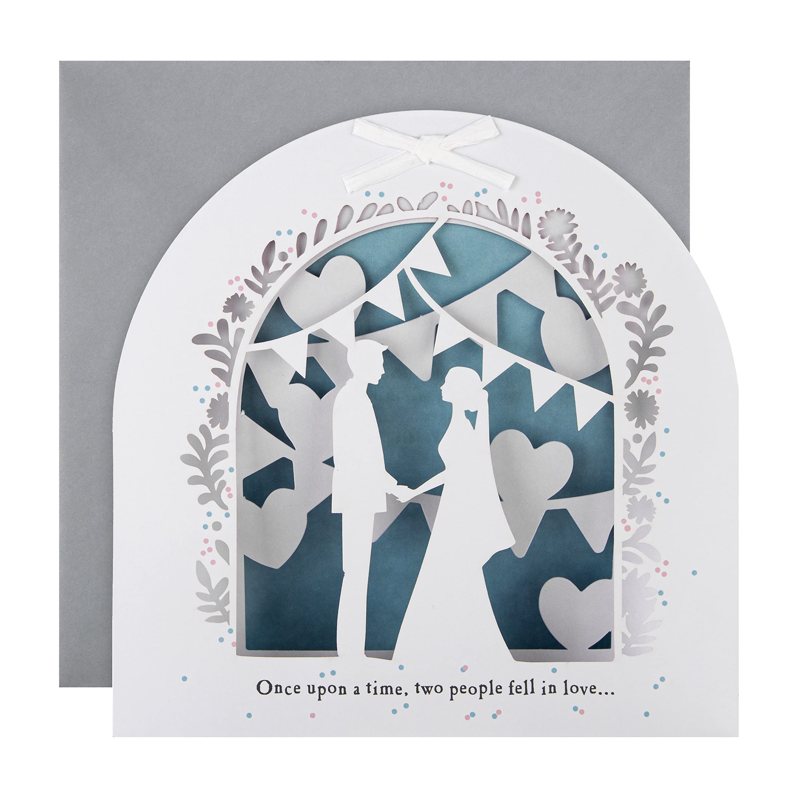 3D & Pop Up Wedding Card, 'Once Upon a Time', At the Alter Design, White