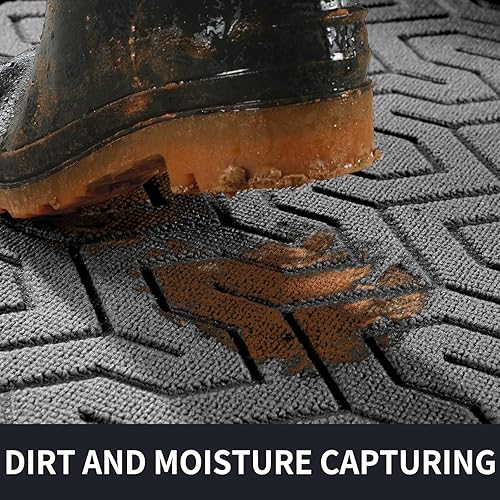 Miniatura 3 de Yimobra Tapete grande para puerta exterior, 47 x 32 pulgadas, impermeable, resistente, para puerta delantera, tapete de entrada de goma