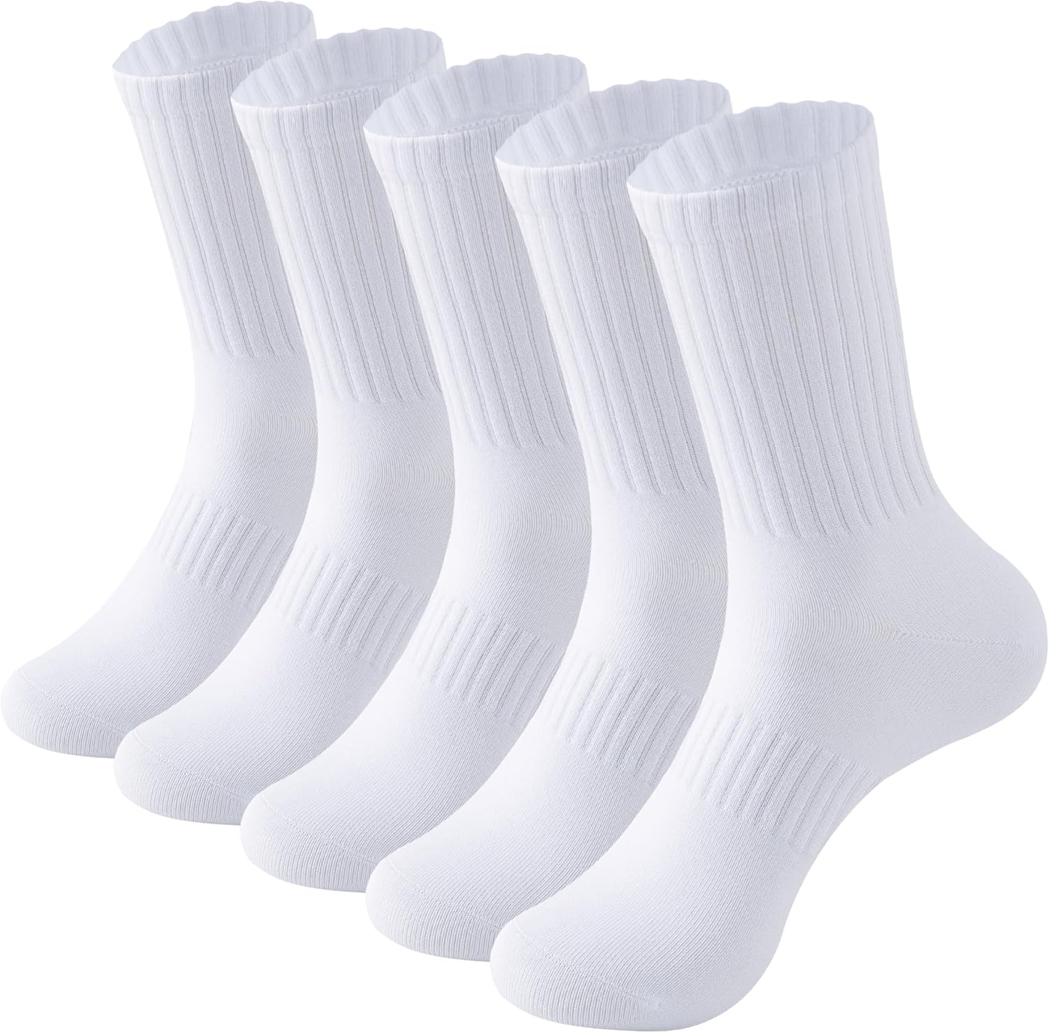 MAGIARTE Mens Athletic Cotton Crew Socks Moisture Wicking Breathable Sports and Casual Socks for Men 5 PACK