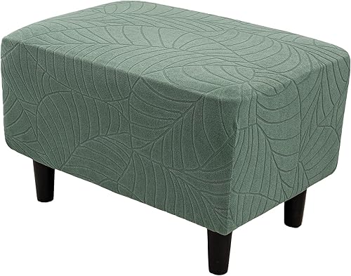 Vista 31 de Eco-Ancheng - Funda otomana elástica rectangular para almacenamiento, funda para taburete con reposapiés, cubiertas para taburete otomano con parte