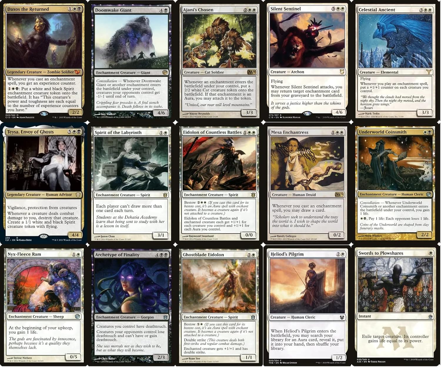 Elite Enchantment Commander Deck- Daxos - Black White - Custom Built - MTG - EDH - 100 Card!