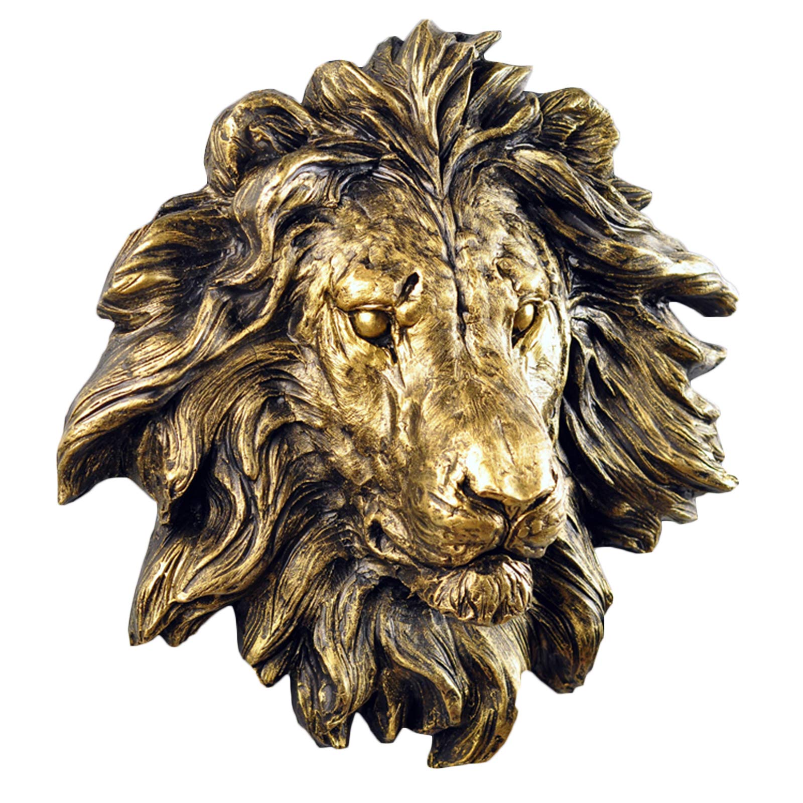 YXCQHZM Animal Head Wall Hanging 3D Craft Lion Horse Sculpture Hanging Animal Head Art Ornament for Garden Children's Bedrooms (38cm,Lion)