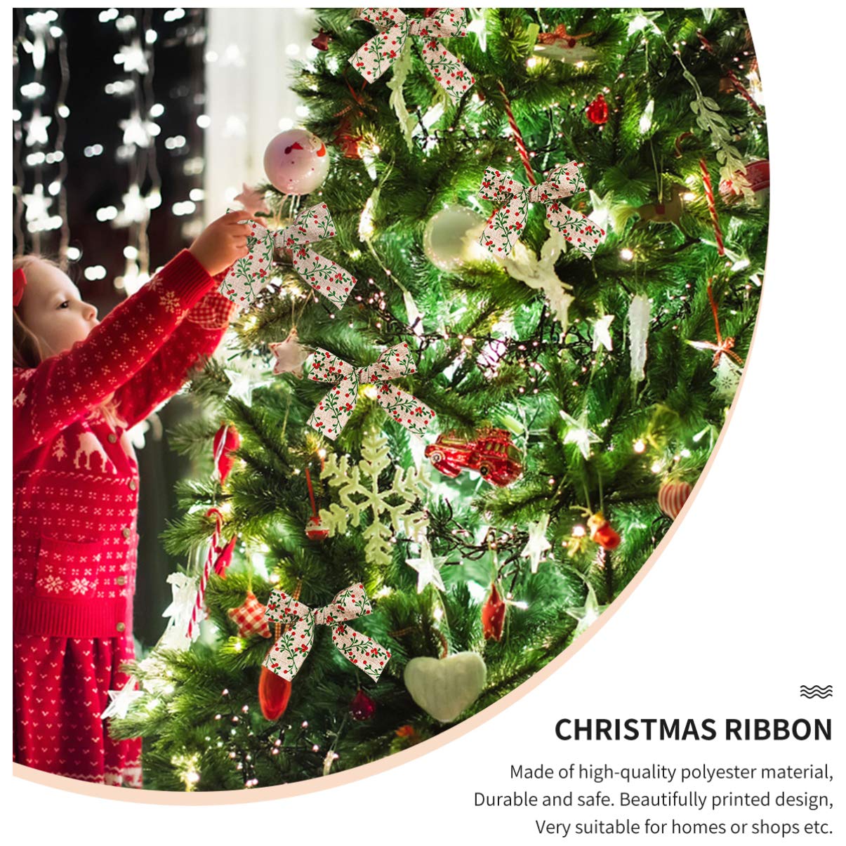 3rollen Weihnachtliches Dekoband Aus Metern Weihnachtsbaum-schleifenband Mit Klassischem Muster Für Bastelarbeiten Geschenkverpackungen Und Festliche Anlässe