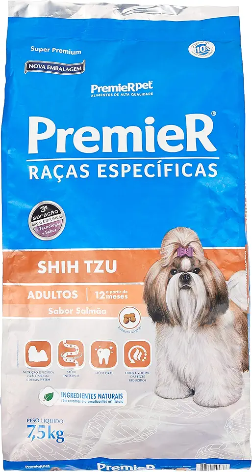 Ração para Cães Adultos Premier Shih Tzu Salmão 7,5Kg