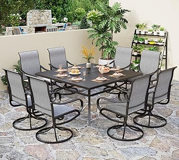 PHI VILLA 9 Piece Outdoor Patio Dining Set