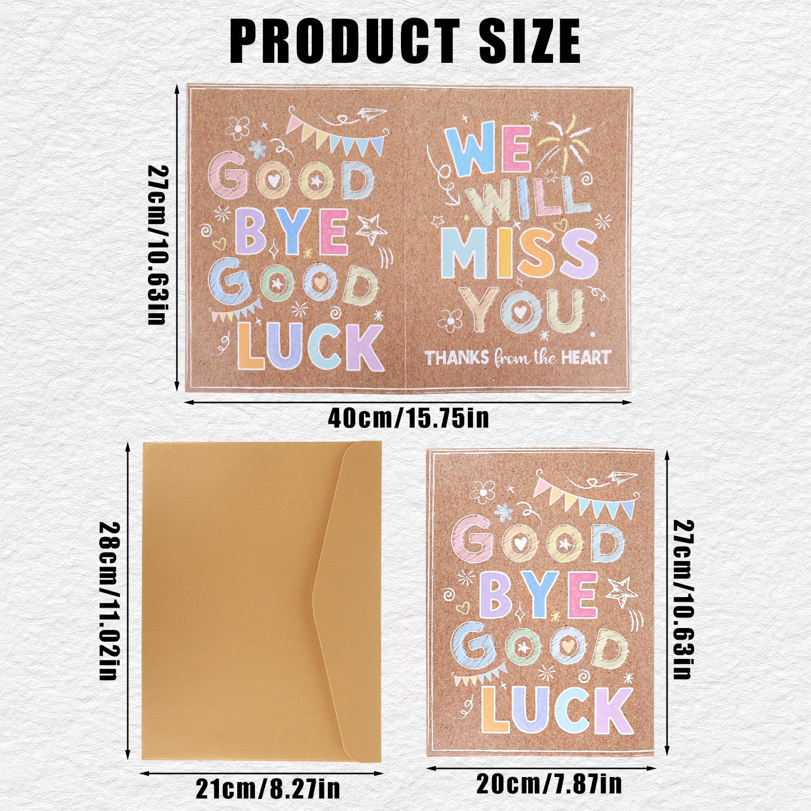 Carte Depart Collegue Lasuroa Carte D'Adieu Géante, 40x27cm Message Avec Enveloppe Carte Pot De Depart Collegue