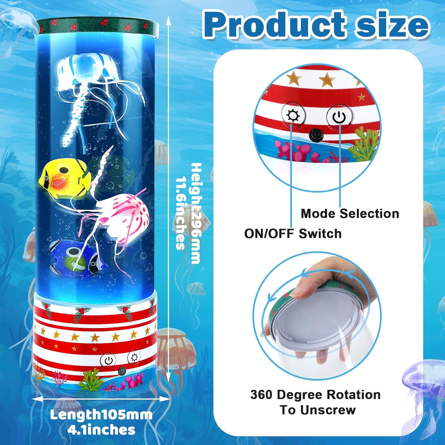 Mothers Day Gifts Jellyfish Lamp, Jelly Fish Tank for Room Mood Light, Relaxation and Sleep, 17 Colors Changing Floating Jellyfish Aquarium, Birthday Gifts for Women, Kids (Red)