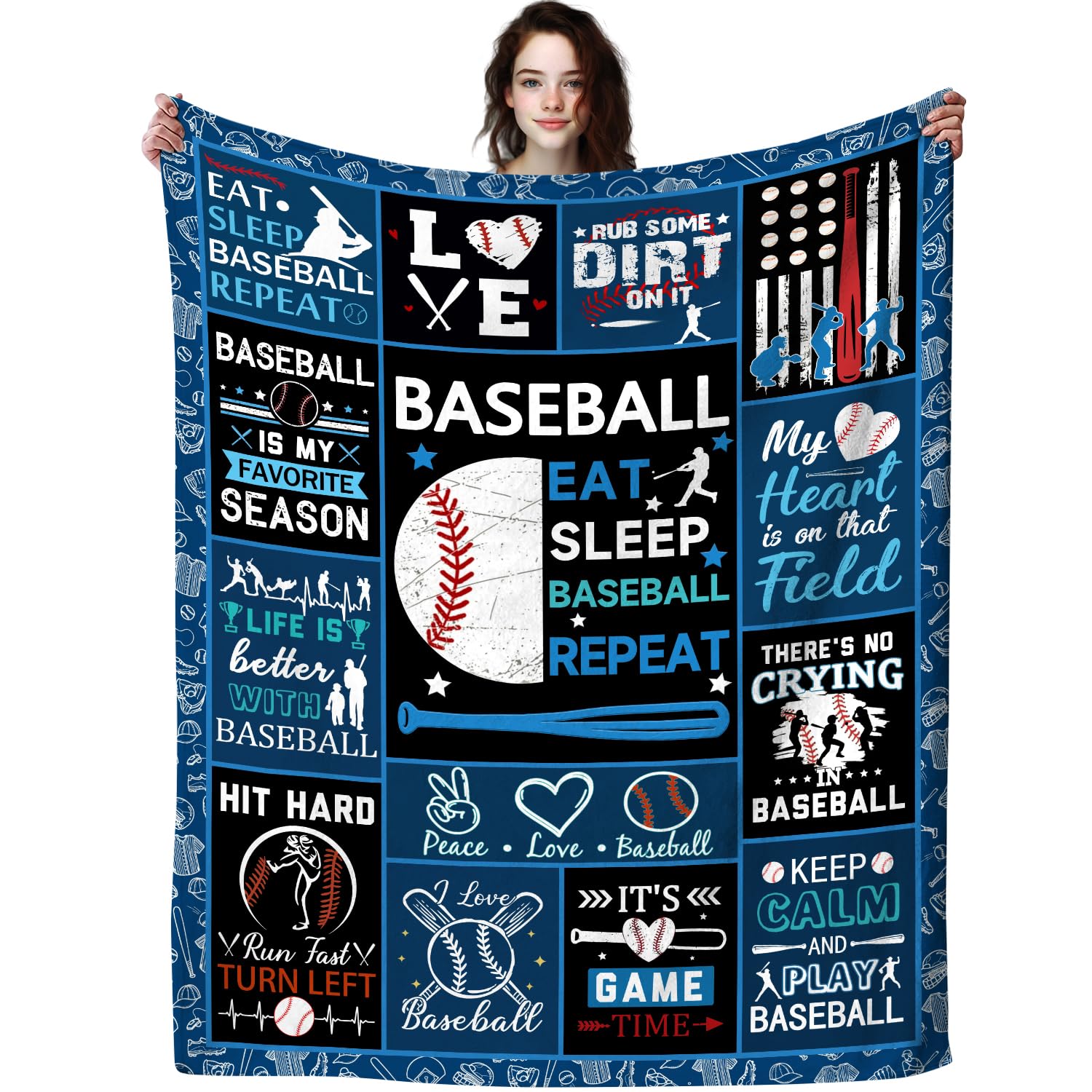 ZABAOBO Baseball Blanket Gifts for Boys Men Adults,Baseballs Accessories Funny Throw Blankets,Great BaseBall Coach Presents for BaseBalls Players Lover Team 50"X40"INCH