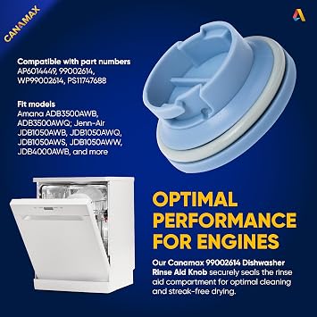 Canamax [2026 Upgraded] 99002614 Dishwasher Rinse Aid Knob Compatible with Maytag Jenn-Air Dishwashers - Replaces AP6014449 WP99002614 PS11747688