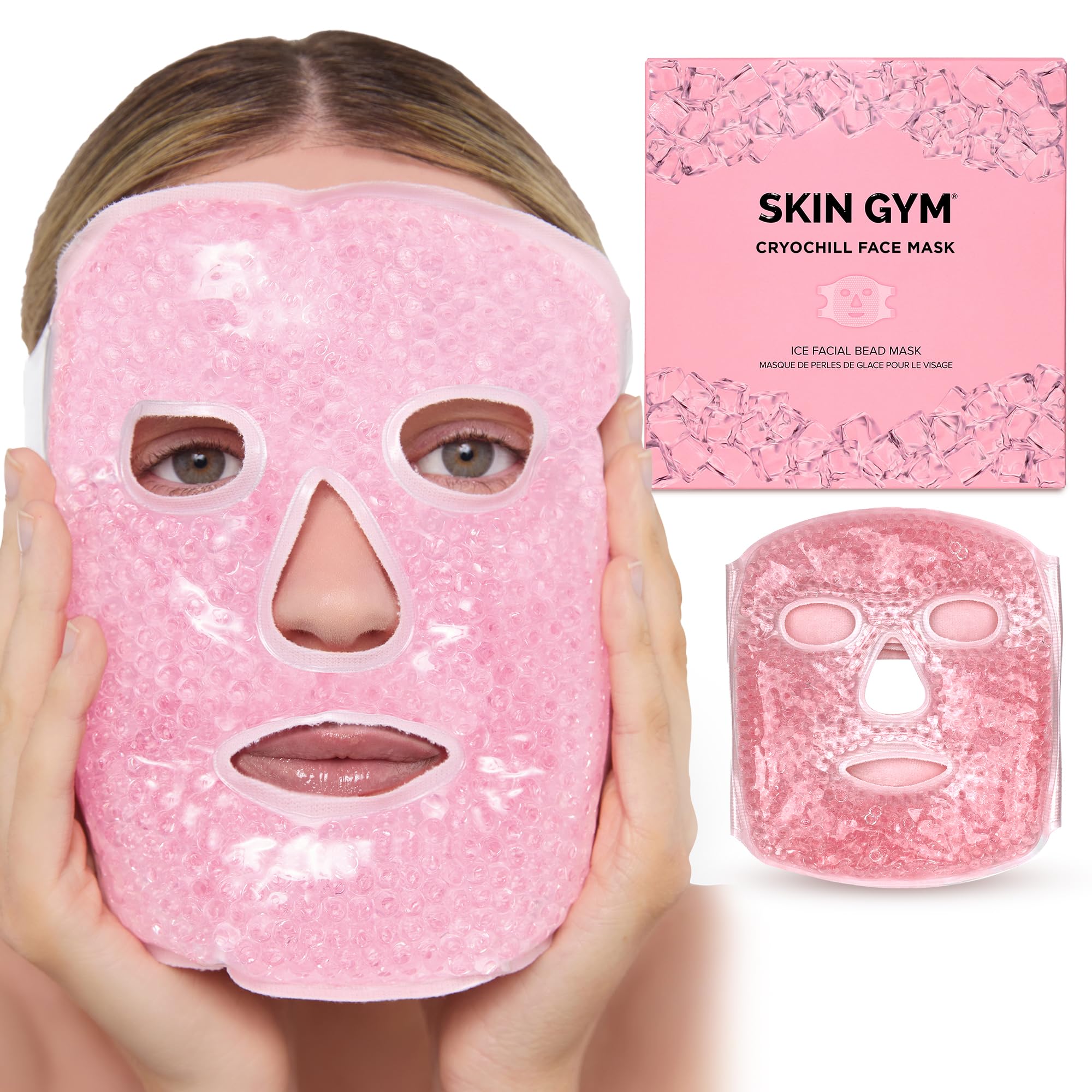 SKIN GYM CryoChill Ice Beaded Face Mask, Reusable Cooling Gel Bead