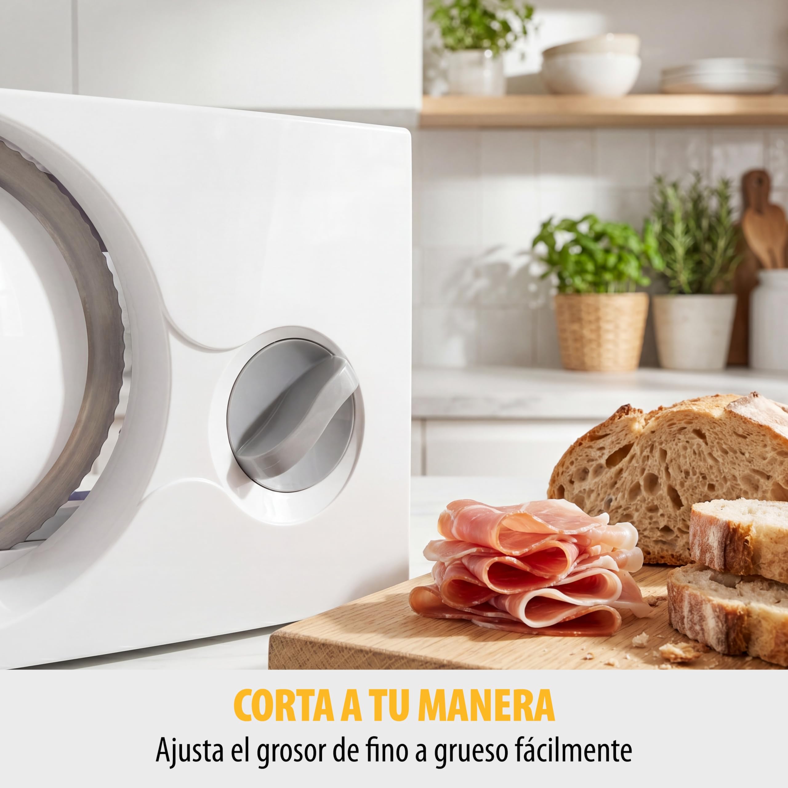 Tristar EM-2098 Cortafiambres, Hoja de acero inoxidable de 170 mm, 150 W, Grosor de disco ajustable