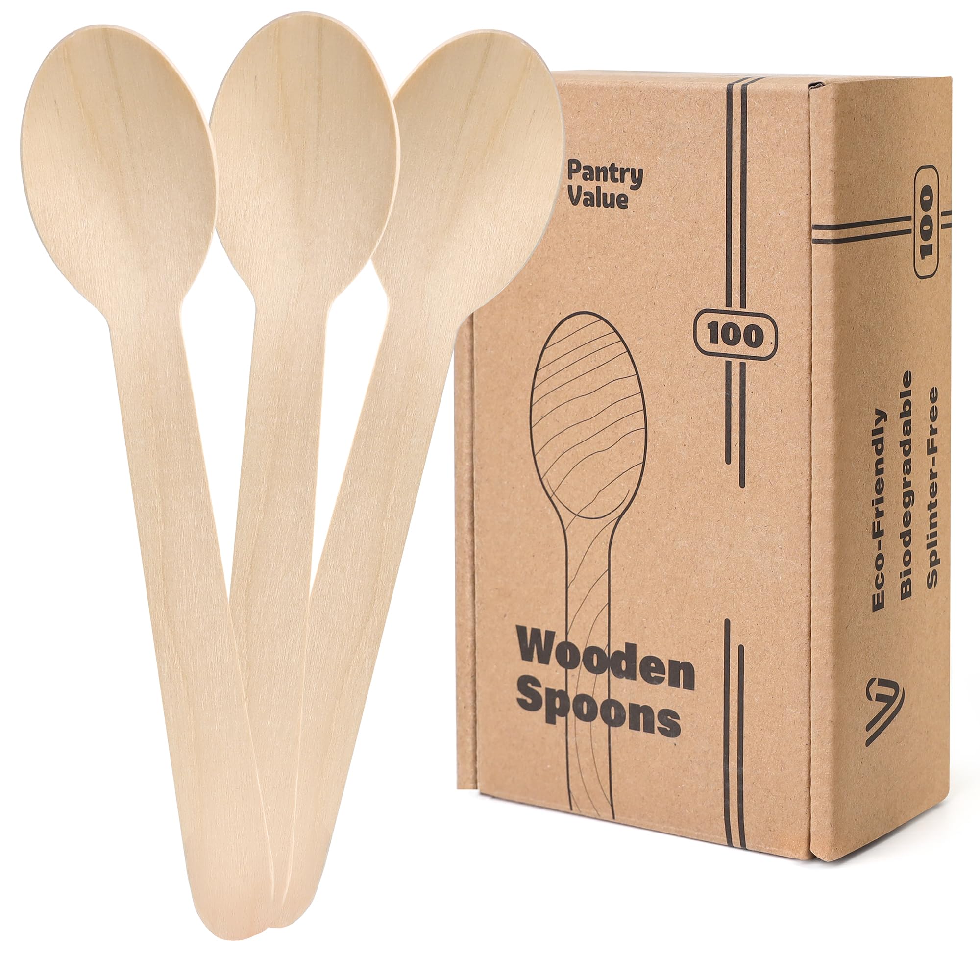 Compostable Cutlery Set - 300 Piece Wooden Utensils -8
