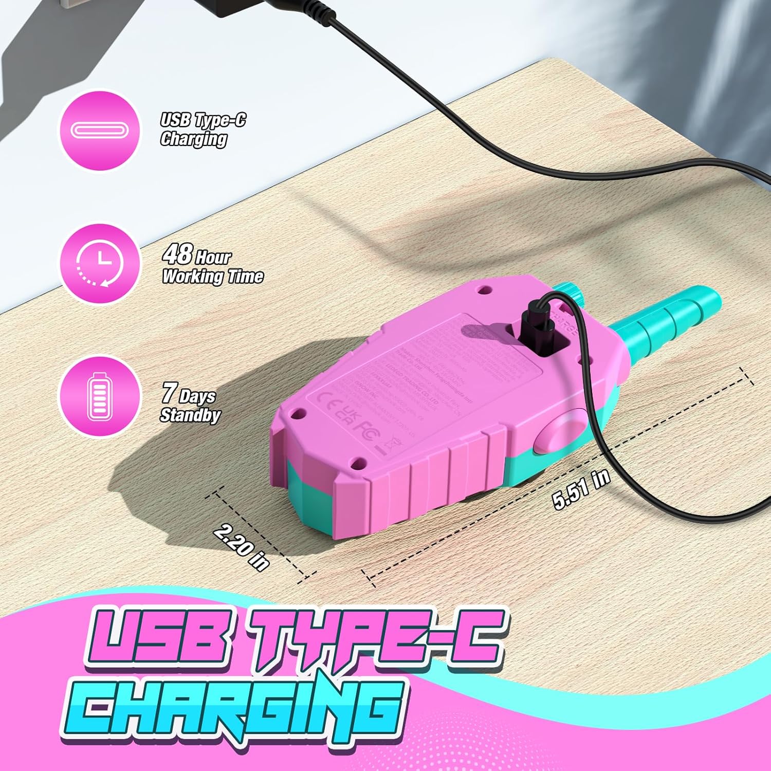Walkie Talkies for Girls Rechargeable: Birthday Toys Gifts for 3 4 5 6 7 8 9 Year Old Girls Toys Ages 6-8 Kids Walkie Talkies 2 Pack Outdoor Toy for 3-12 Year Old Girl Gifts
