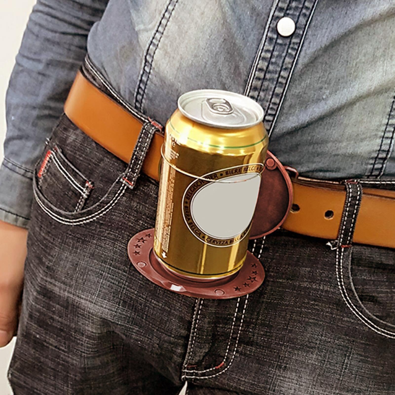 Generico Fibbia Per Cintura Da Birra, Supporto Per Cintura Per Birra, Porta Lattine Portatile Per Bevande, Porta Facilmente Portabicchieri Con Te Per Picnic, Barbecue, Campeggio