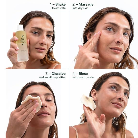 OSEA Ocean Wave Cleanser Makeup Remover + Cleansing Oil Bi-Phase Oil Cleanser for Waterproof Makeup Lightweight Hydrating Formula