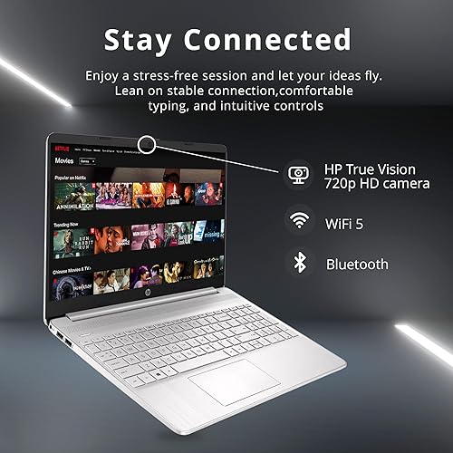 Miniatura 4 de HP Laptop BrightView HD 2022 de 15.6 pulgadas, procesador Intel Pentium Silver N5030, 8 GB de RAM, SSD PCIe de 256 GB, gráficos Intel HD 605, cámara