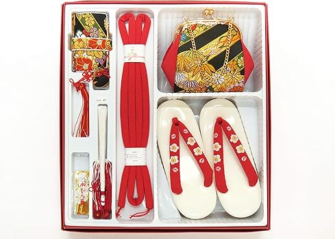 Amazon | [京都室町st．] 七五三 7歳 帯 セット 結び帯 はこせこ ペア