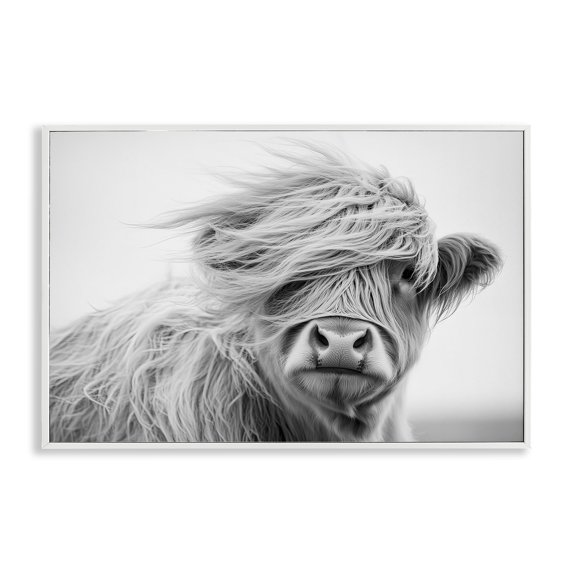 Stupell Industries 'Easy Breezy Highland', Framed Giclee Art, White, 18 x 12 Inches, Easy to Hang and Sturdy, Made in USA, by Tina LeCour
