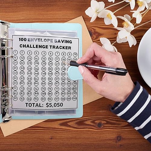 Miniatura 2 de Carpeta de desafío de 100 sobres, manera fácil y divertida de ahorrar $5,050, carpeta de desafíos de presupuesto, carpeta de desafíos de ahorro para