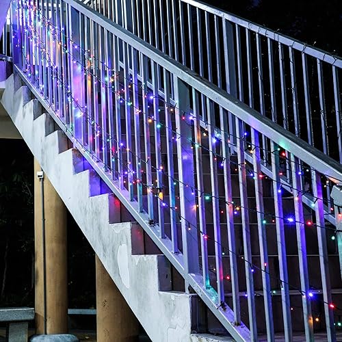 Miniatura 4 de Guirnalda de luces de Navidad para exteriores, 82.0ft, 220 LED, 8 modos, función de extremo a extremo, extensible, enchufable, impermeable, para el