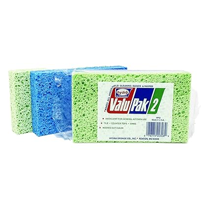 Grip Tight Tools Multipurpose Cellulose Kitchen Sponge, 2 Pack,