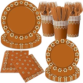 Platos De Barro Mexicanos Paper Plates,Mexica Party Decoration Mexican Cups Napkins for Mexican Theme Party Decorations,Servrs 24