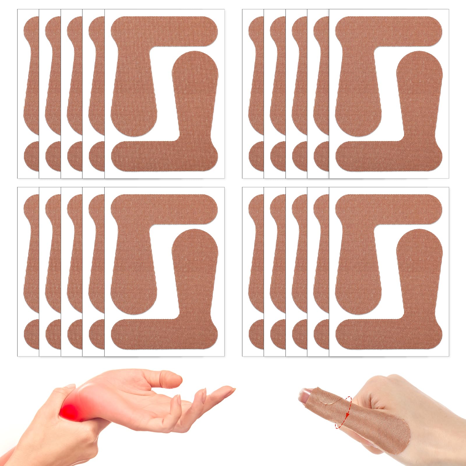 40 Pcs Precut Thumb Support Tape Self Adhesive Support Protecting Straps Elastic Toe Patches Finger Bandages for Sport