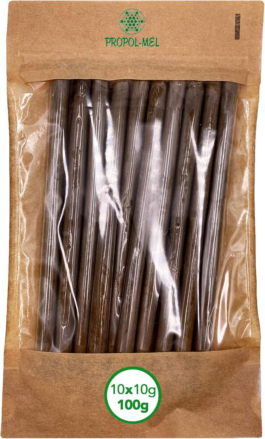 100 gramos Propoleo puro presentación x 10 bastoncitos 10 g c/u. 100% natural, limpio y purificado. El mejor antibiótico natural.