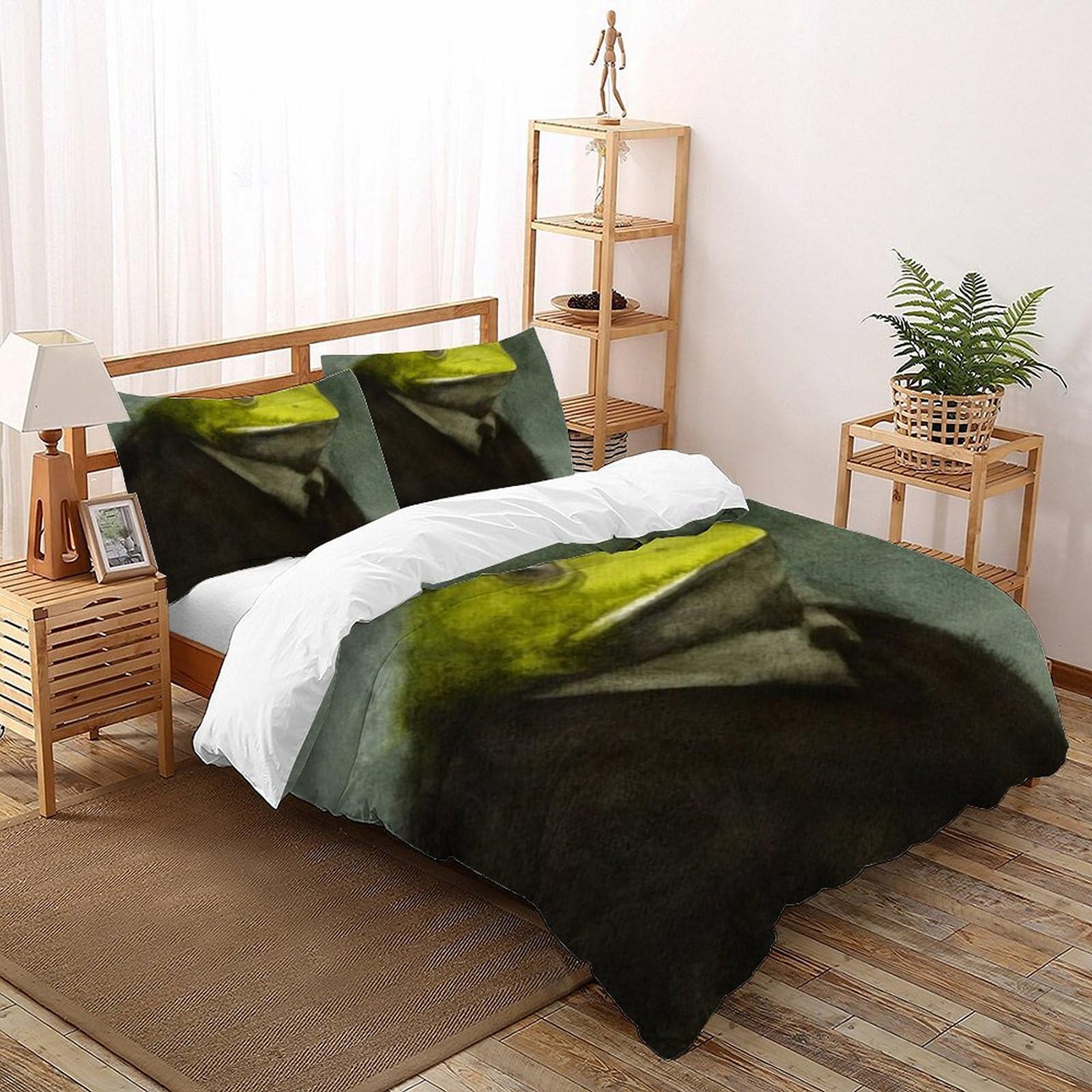 Housse de couette King 220x240 animaux 3D taie d'oreiller parure lit garçon microfibre