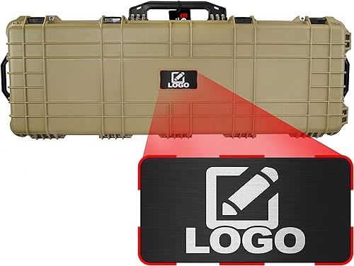 Eylar Funda rígida protectora para rifle de rodillo de 48 pulgadas con placa de logotipo personalizada y espuma, impermeable y a prueba de golpes,