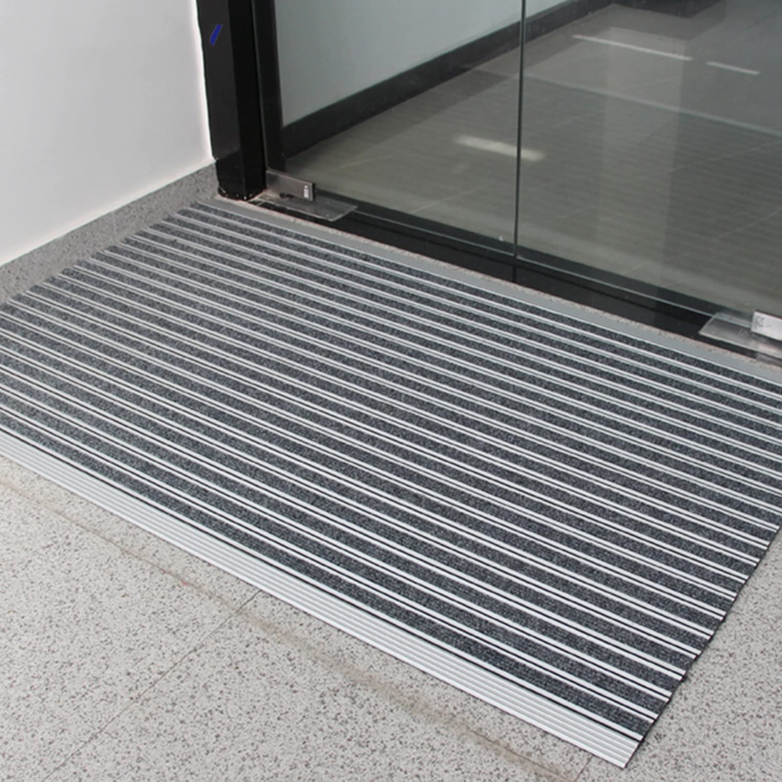 Außenmatten, Rutschfester Willkommensteppich aus Aluminiumlegierung, robuste Eingangsmatten für Bürogebäude, leicht zu reinigende Schuhabstreifer-Fußmatte für Terrassenrasen, benutzerdefinie